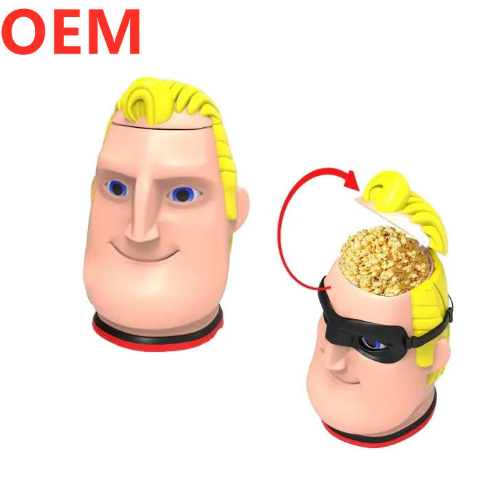 Custom Creative การ์ตูน Popcorn Bucket ดีไซน์ 3d พลาสติก