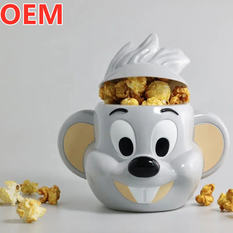 Custom Creative การ์ตูน Popcorn Bucket ดีไซน์ 3d พลาสติก