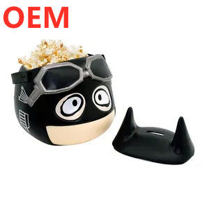 โรงงานปรับปรุงถังป๊อปคอร์นพลาสติก 3d OEM Design การ์ตูน 3d ถังป๊อปคอร์น