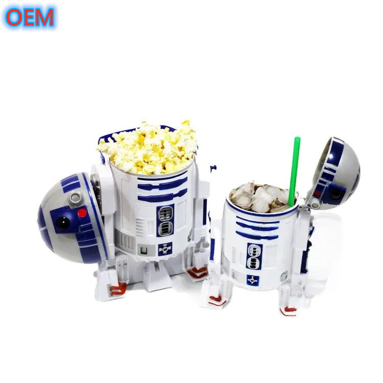 โรงงาน Custom Reusable พลาสติก Popcorn ถังถัง OEM การออกแบบ 3d Popcorn ถัง