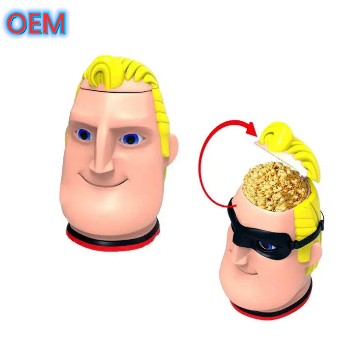 การ์ตูน Popcorn Bucket การปรับปรุง, การออกแบบ OEM คุณภาพสูง พลาสติก Popcorn Bucket