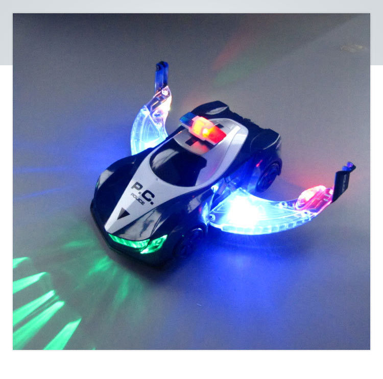 360 Rotation รถตํารวจไฟฟ้ารถยนต์ LED ดนตรีเด็ก ของเล่นการศึกษา เด็กของขวัญ ของขวัญวันเกิด