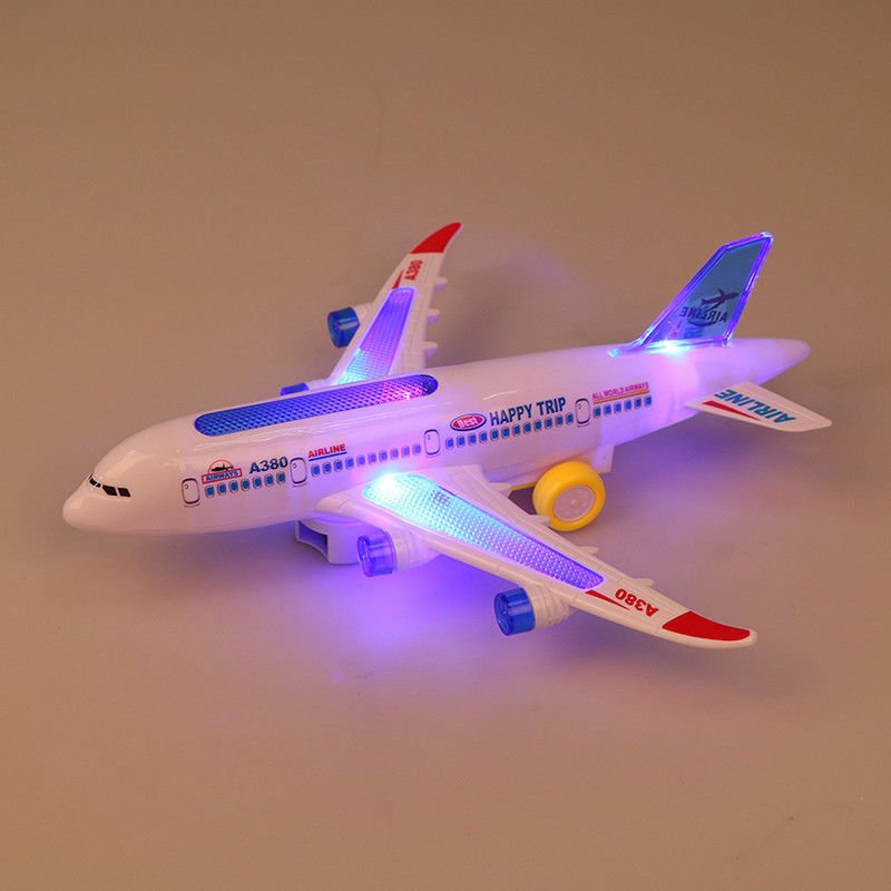 DIY Assembly Airbus เครื่องบิน ออโตปิโลต แฟลช เสียงดนตรี ไฟฟ้า ของเล่น เครื่องบินไฟฟ้า ของเล่นสําหรับเด็ก เด็ก