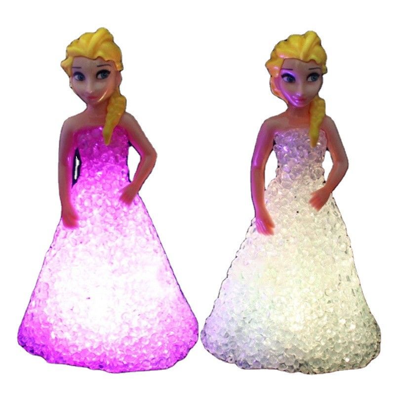 มินิ Custom Elsa Anna Sofia LED สีสันแสง Gradient คริสตัล กลางคืนหลอดไฟ Princess