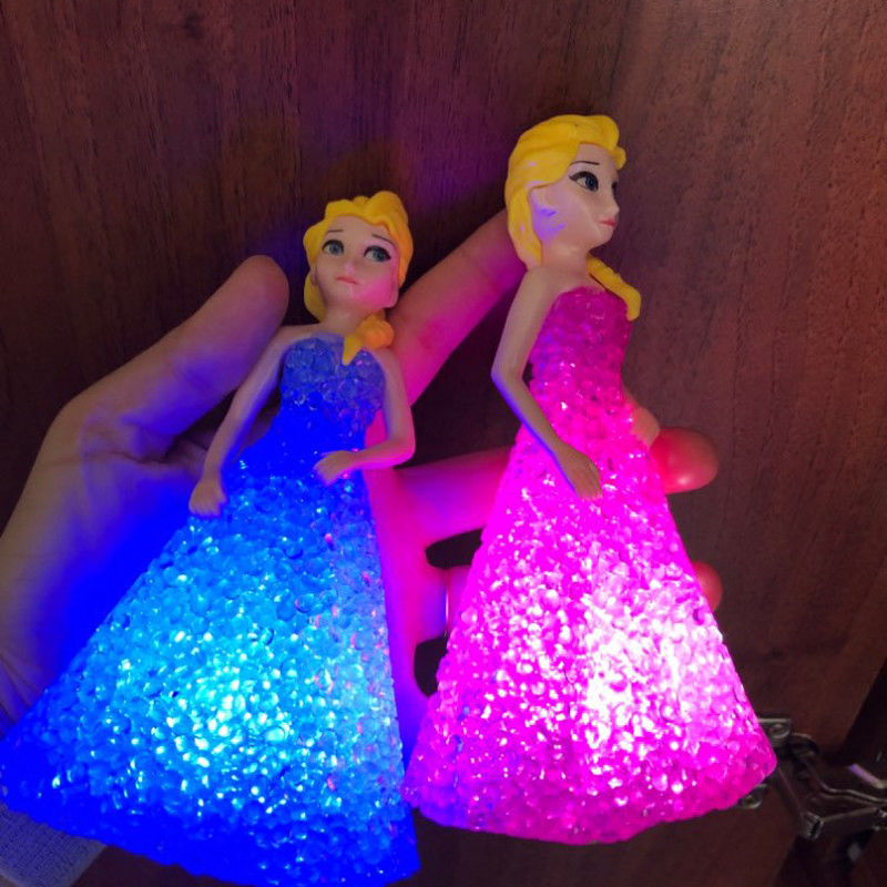 มินิ Custom Elsa Anna Sofia LED สีสันแสง Gradient คริสตัล กลางคืนหลอดไฟ Princess