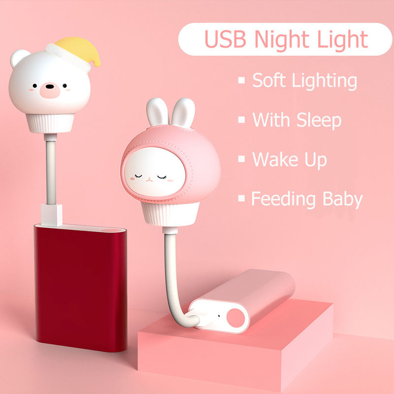 โรงงานสั่งของเล่นหลอดไฟ PVC วินิล LED Light Up Toys น่ารักการ์ตูน USB ไฟกลางคืน