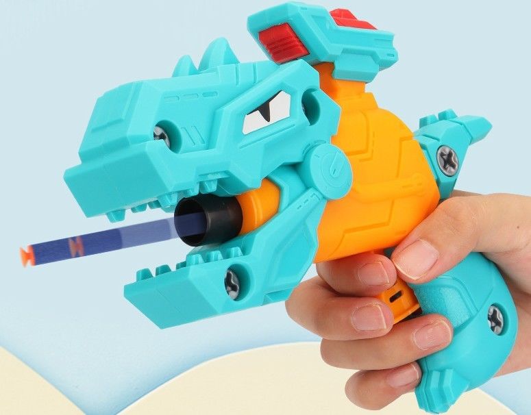 Oem ปืนของเล่นเด็ก DIY การแยกตัวของเด็ก ไดโนเสาร์ ปืนกระสุนอ่อนของเล่น EVA ปริศนากระบอกประกอบ รุ่นปืน