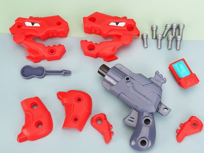 Oem ปืนของเล่นเด็ก DIY การแยกตัวของเด็ก ไดโนเสาร์ ปืนกระสุนอ่อนของเล่น EVA ปริศนากระบอกประกอบ รุ่นปืน