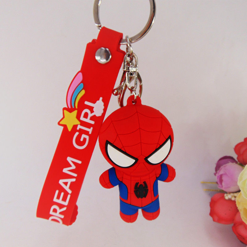 ของเล่นที่กําหนดเองทําการ์ตูน 3 มิติแอนิเมะแคปตันอเมริกา ยาง Keychain Custom PVC Keychain