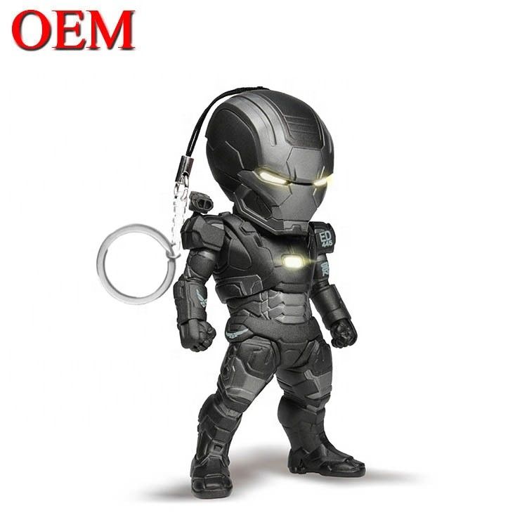 ของเล่นไวนิลที่กําหนดเอง ทํา 3D LED การ์ตูน Keychain อุปกรณ์เสริม