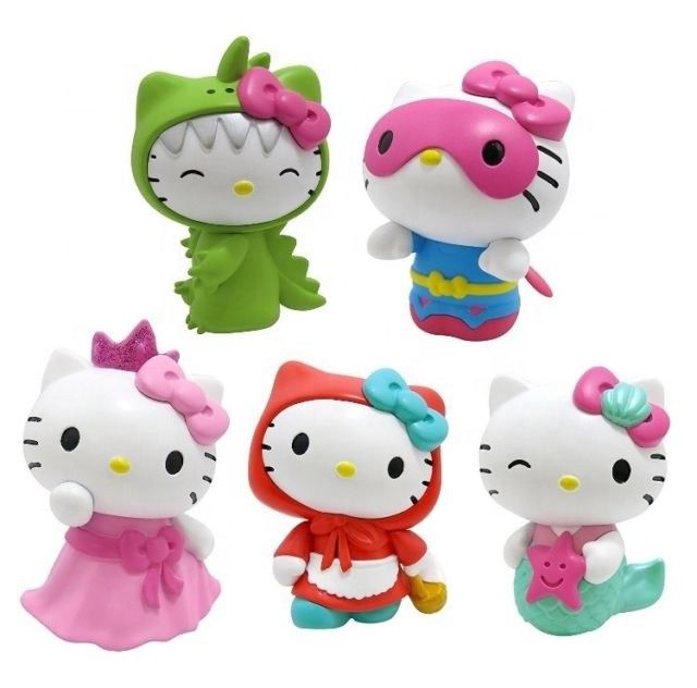 Custom OEM Made PVC Cute Mini พลาสติกการ์ตูน Kitty แมวของเล่นสําหรับเด็กผู้ผลิต