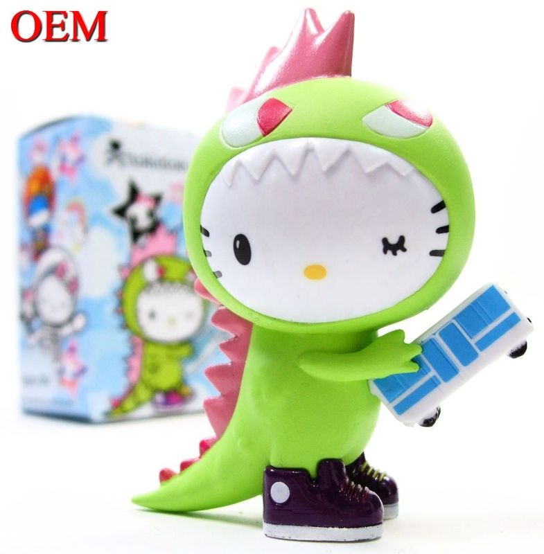 Custom OEM Made PVC Cute Mini พลาสติกการ์ตูน Kitty แมวของเล่นสําหรับเด็กผู้ผลิต