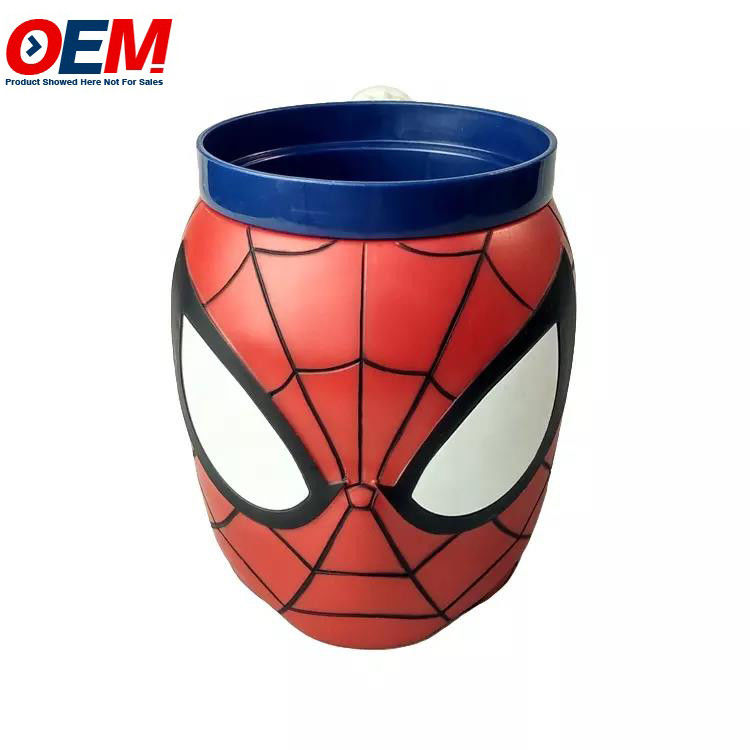 พลาสติก 3d รูปแบบ Popcorn ถัง Container รูปทรงฮีโร่ กัปตันตัวละคร Mug ซัพพลายเออร์