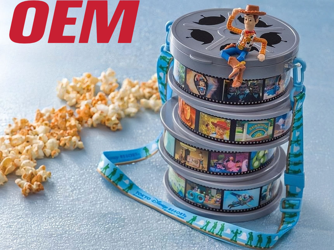 Custom Light Up Popcorn Bucket OEM Popcorn ถังพลาสติก ทําตัวละคร ถังป๊อปคอร์น