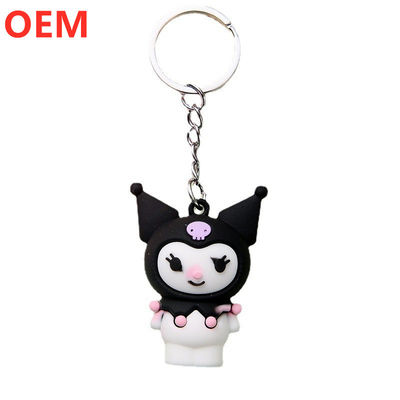 สายกุญแจการ์ตูน 3D ที่กําหนดเอง สายกุญแจพลาสติกแบบ OEM