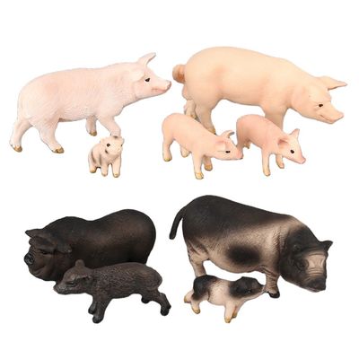 สัตว์แบบจําลองตามสั่ง ของเล่นตัวอย่าง ชุดหมู ภาพยนตร์การกระทําพลาสติก ของเล่นการศึกษา