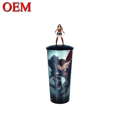 ปลาสติก Cute Topper ชนิดของถ้วย Topper รูปภาพ Oem การ์ตูนรูปภาพถ้วย