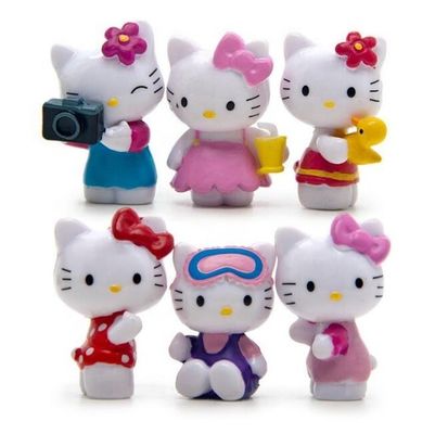 Custom OEM Made PVC Cute Mini พลาสติกการ์ตูน Kitty แมวของเล่นสําหรับเด็กผู้ผลิต