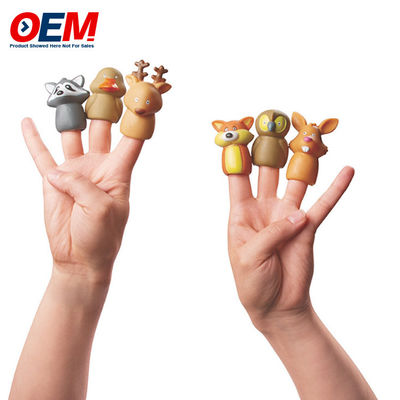 เครื่องเล่นนิ้วมือสัตว์ไดโนเสาร์พลาสติกตามต้องการ ของเล่นนิ้วมือสัตว์ไดโนเสาร์