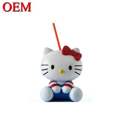 การผลิต ตัวละครการ์ตูน Custom 3D kitty PP Cola Cup OEM พลาสติก / ฟินิล