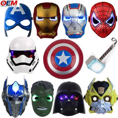 หน้ากากฮาโลวีนตามสั่ง พีวีซี ซุปเปอร์ฮีโร่ Spider Iron Hero Hulk Captain America หน้ากากหน้ากากหน้ากากหน้ากาก